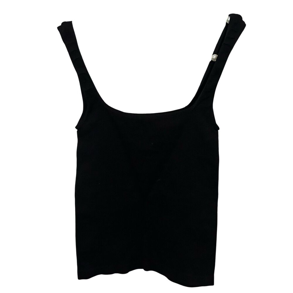 Intimately Free People Womens Cropped Camisole Black Zip 90s Size M